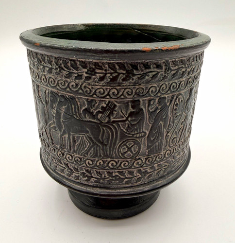 Vintage green greek pottery - greek,