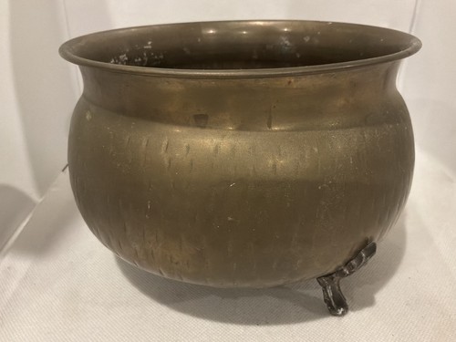 Vintage hammered brass footed - hammered,