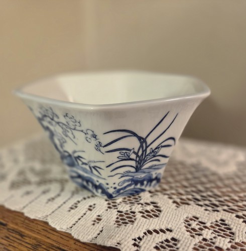 Vintage blue white porcelain - white,