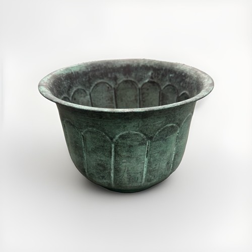 Vtg verdigris brass planter - brass,
