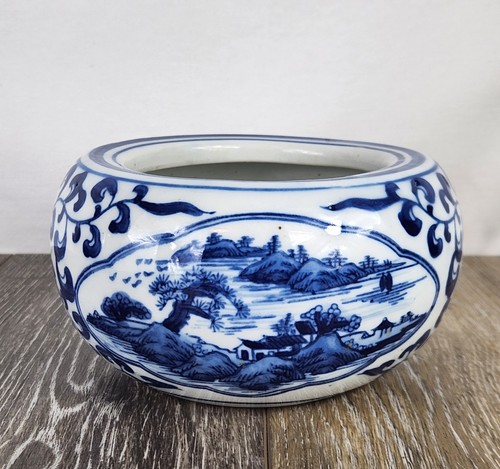 Vintage blue white landscape - &,