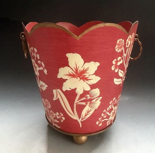 Small red toleware chinoiserie - small,