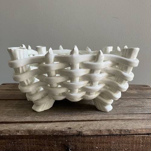 Vintage ceramic woven - vintage, basket