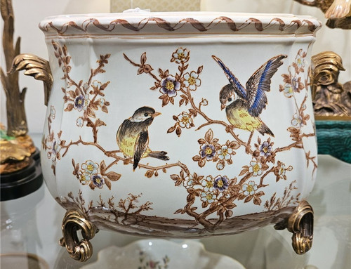 Porcelain planter cachepot - porcelain, planter/cachepot