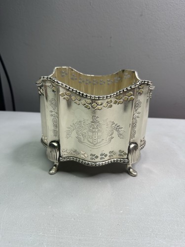 Silver footed cachepot - footed,