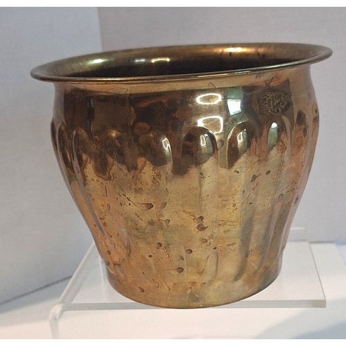 Vintage solid brass scalloped - brass,