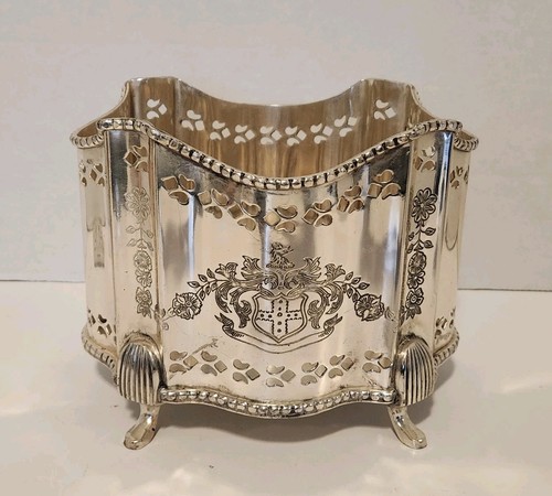 Silver footed cachepot planter - silver,